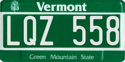 VT license plate LQZ558