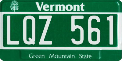 VT license plate LQZ561