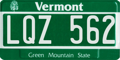 VT license plate LQZ562