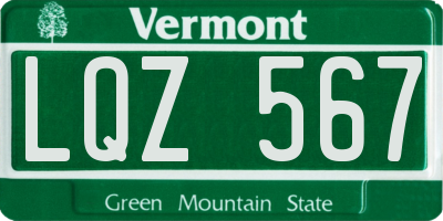VT license plate LQZ567