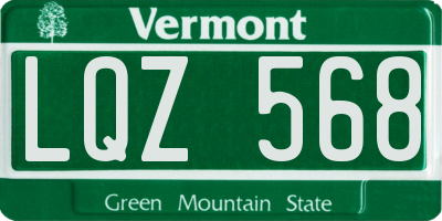 VT license plate LQZ568
