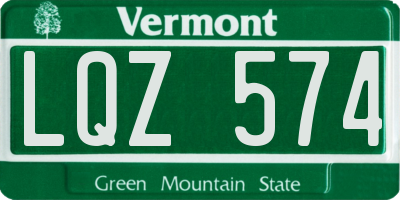 VT license plate LQZ574