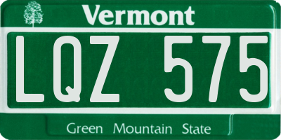 VT license plate LQZ575