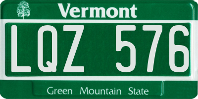 VT license plate LQZ576
