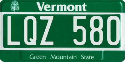 VT license plate LQZ580