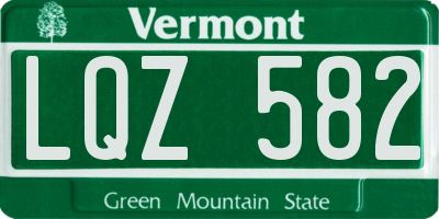 VT license plate LQZ582