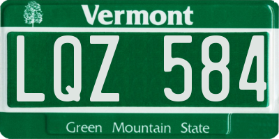 VT license plate LQZ584