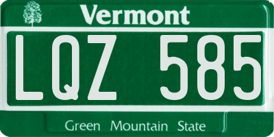 VT license plate LQZ585