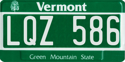 VT license plate LQZ586