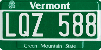 VT license plate LQZ588
