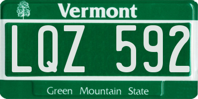 VT license plate LQZ592