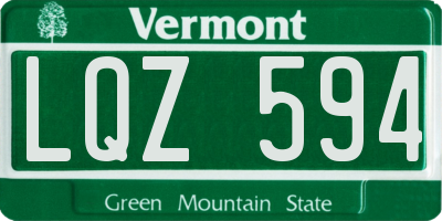 VT license plate LQZ594
