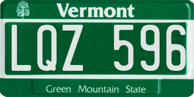 VT license plate LQZ596