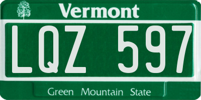 VT license plate LQZ597