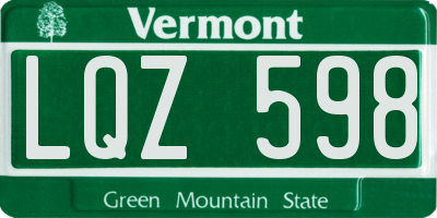 VT license plate LQZ598