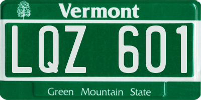 VT license plate LQZ601