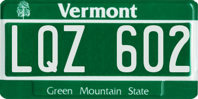 VT license plate LQZ602