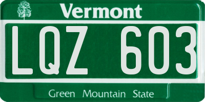 VT license plate LQZ603