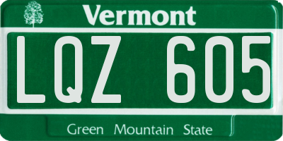 VT license plate LQZ605