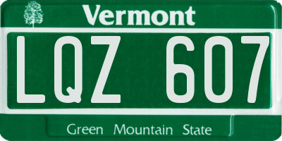 VT license plate LQZ607