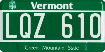 VT license plate LQZ610