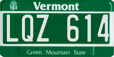 VT license plate LQZ614