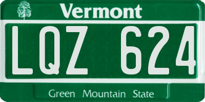 VT license plate LQZ624