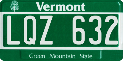 VT license plate LQZ632