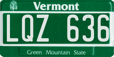 VT license plate LQZ636