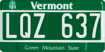 VT license plate LQZ637