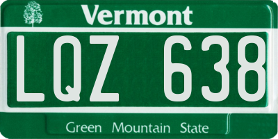 VT license plate LQZ638