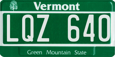 VT license plate LQZ640