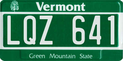 VT license plate LQZ641