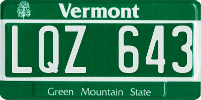 VT license plate LQZ643