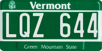 VT license plate LQZ644
