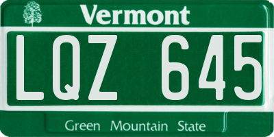 VT license plate LQZ645
