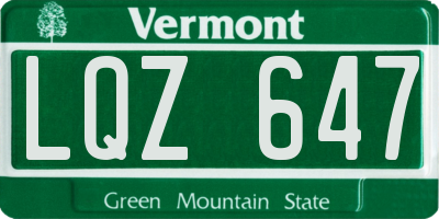 VT license plate LQZ647