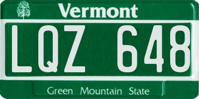 VT license plate LQZ648
