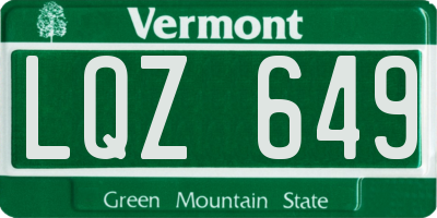 VT license plate LQZ649