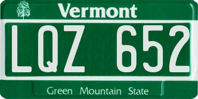 VT license plate LQZ652