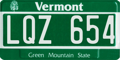 VT license plate LQZ654