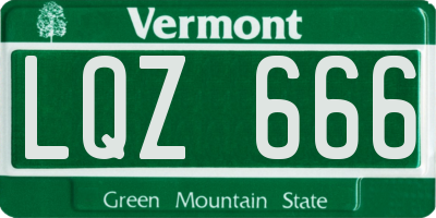 VT license plate LQZ666