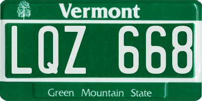VT license plate LQZ668