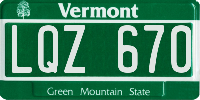 VT license plate LQZ670