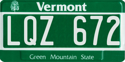 VT license plate LQZ672