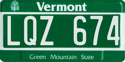VT license plate LQZ674