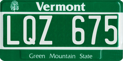 VT license plate LQZ675