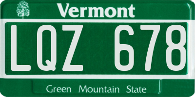 VT license plate LQZ678