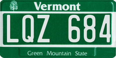 VT license plate LQZ684