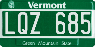VT license plate LQZ685